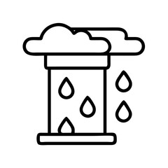 rainwater harvesting icon, rainwater harvesting line art - simple line art of rainwater harvesting, perfect for rainwater harvesting logos and icons