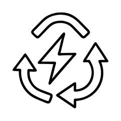 recycling energy icon, recycling energy line art - simple line art of recycling energy, perfect for recycling energy logos and icons