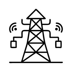 smart power grid icon, smart power grid line art - simple line art of smart power grid, perfect for smart power grid logos and icons