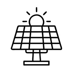 solar array icon, solar array line art - simple line art of solar array, perfect for solar array logos and icons
