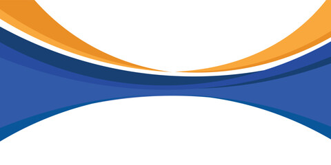 Blue and orange business wave banner background.