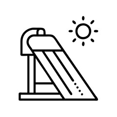 solar water heater icon, solar water heater line art - simple line art of solar water heater, perfect for solar water heater logos and icons