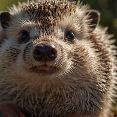 ハリネズミの顔のアップ画像