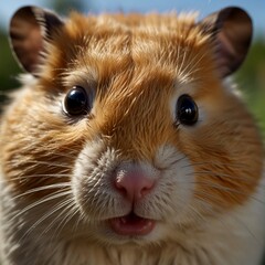 ハムスターの顔のアップ画像