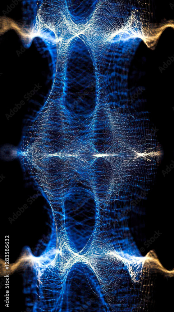Poster endless stories represented by a flowing audiobook waveform in an infinity shape