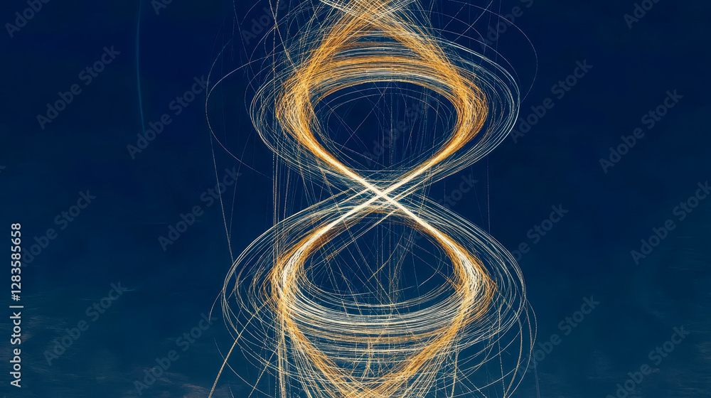 Aufkleber flowing audiobook waveform creates an infinite symbol of limitless storytelling potential