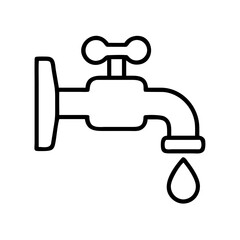 water saving faucet icon, water saving faucet line art - simple line art of water saving faucet, perfect for water saving faucet logos and icons