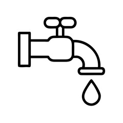 water saving faucet icon, water saving faucet line art - simple line art of water saving faucet, perfect for water saving faucet logos and icons