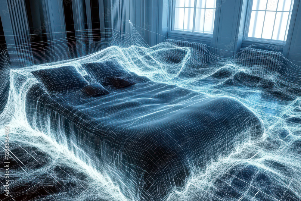 Poster Exploring the Future of Sleep Optimization With Advanced Holographic Interfaces in a Serene Bedroom