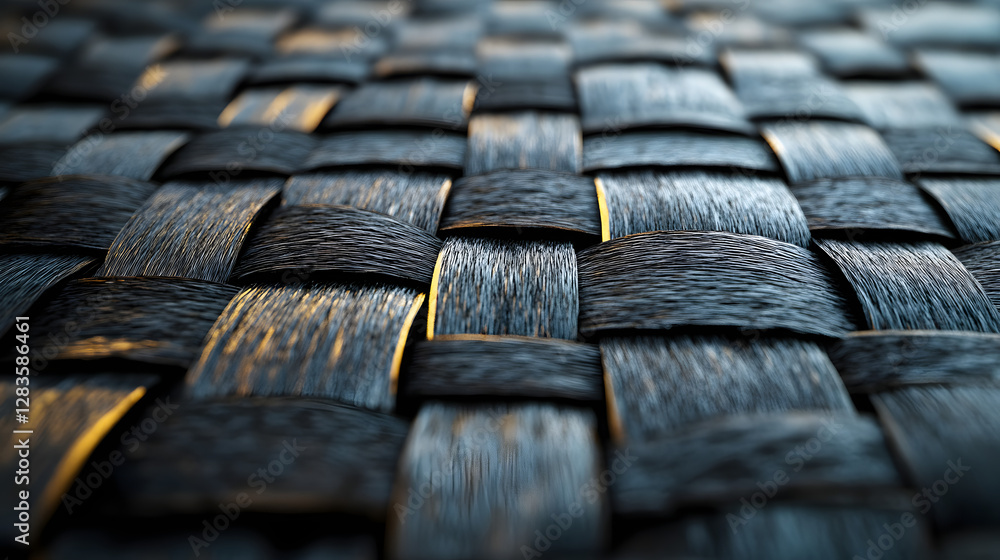 Poster interwoven texture: captivating close-up shot reveals a complex, textured weave, showcasing the inte