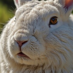 ウサギの顔のアップ画像