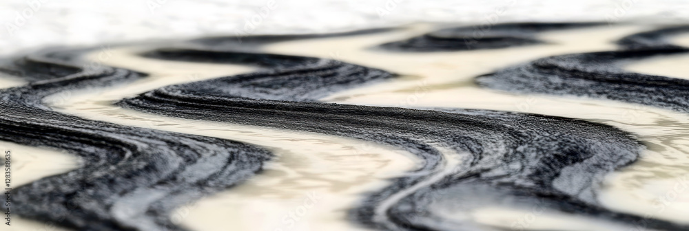 Poster Exploring the Flowing Patterns of a Modern Cow Print Abstraction in Minimalist Design