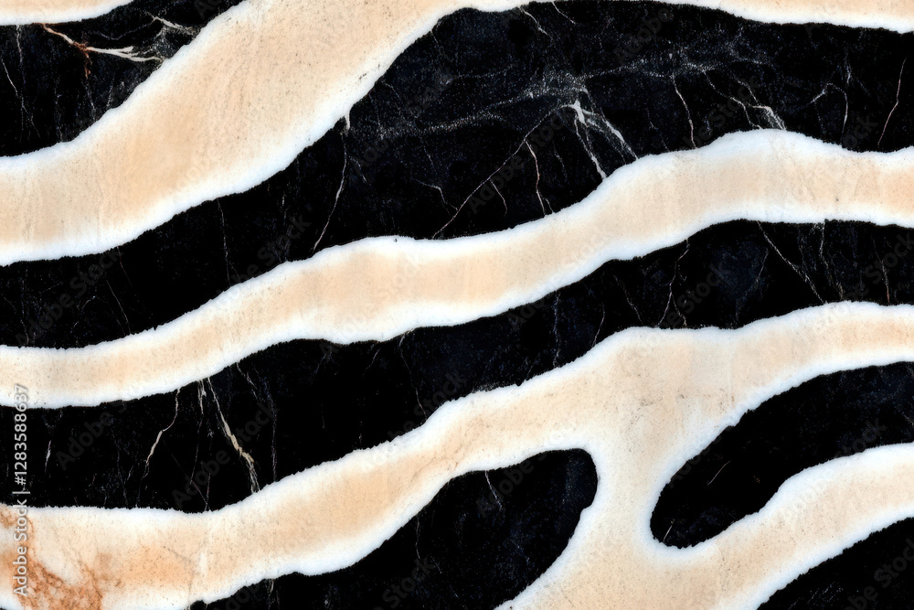 Poster modern abstract interpretation of cow print design featuring fluid shapes and natural colors