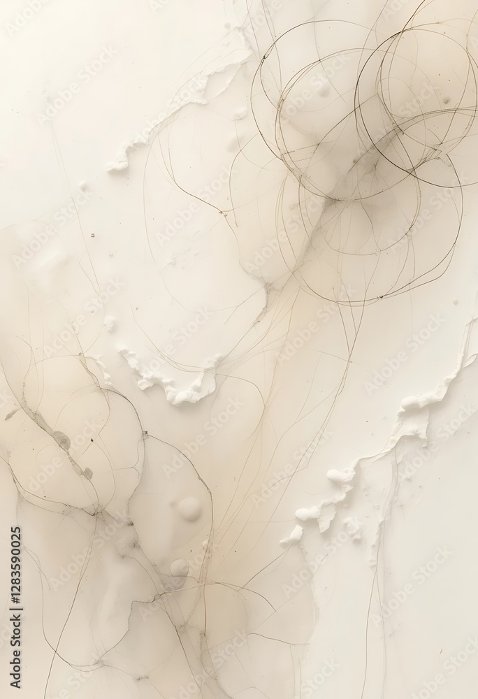 Poster abstract composition featuring a delicate interplay of lines and textures