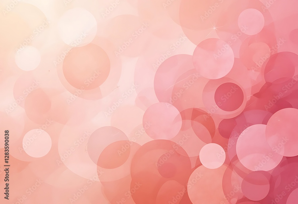 Poster soft pink bubbles creating a beautiful and soft background pattern