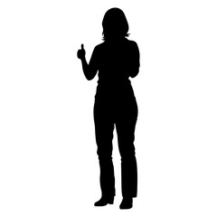 Woman thumbs up silhouette illustration black vector