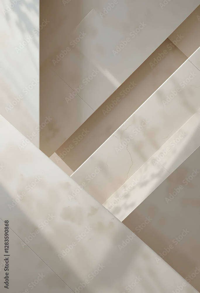 Poster abstract image showcasing a marble staircase with shadows and light
