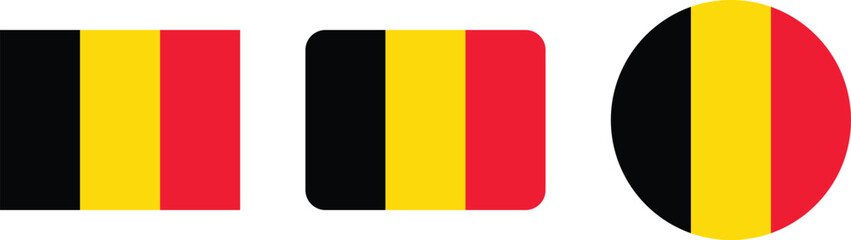 Belgium Flag Designs in Various Shapes