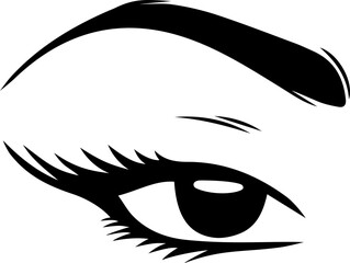 Black and white eye vector illustration