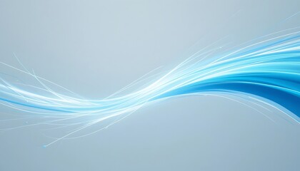 Dynamic Blue Light Lines Swirling Across Grey Background