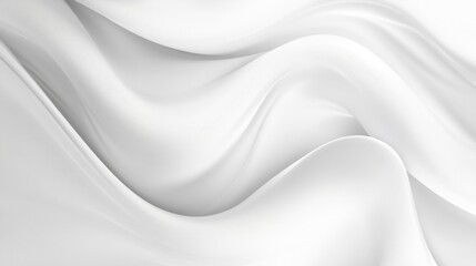 White wavy silk fabric flowing and forming elegant curves