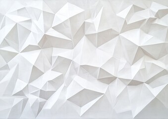 White polygonal low poly background featuring interlocking triangles creating abstract pattern