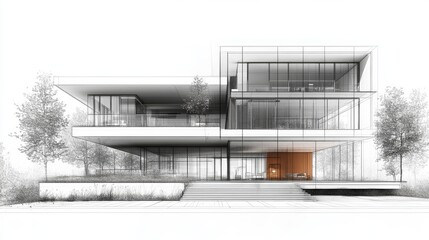 Obraz premium Modern Minimalist Building Design in Contemporary Architectural Style