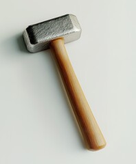 High Resolution Reflex Hammer on Smooth White Background Medical Examination Tool