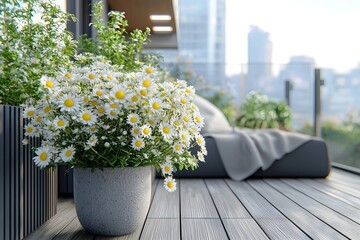 Fototapeta premium Dewdrops and flowers blooming in the morning light