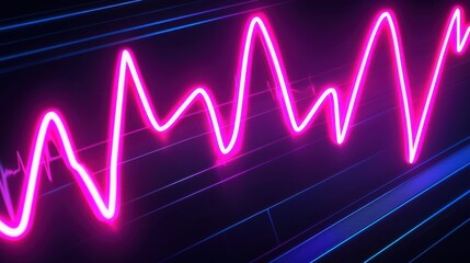 A vibrant, neon pink waveform against a dark background, symbolizing audio signals or digital data.