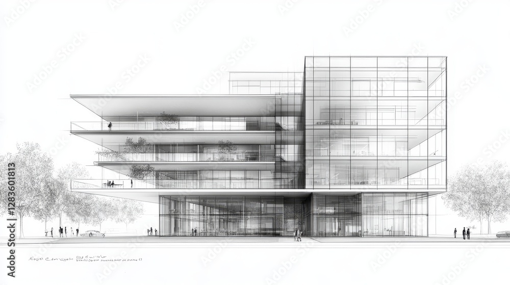 Poster modern architectural design illustration in vector format
