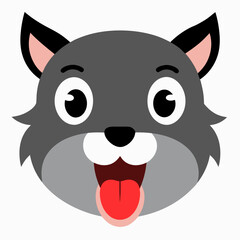 Animal face silhouette vector illustration 