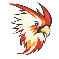 Obraz premium Cockatoo retro logo illustration colors bird vector