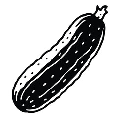 Cucumber vegetable food illustration vector sketch freehand outline hand drawn sketchy line art icon sign silhouette 