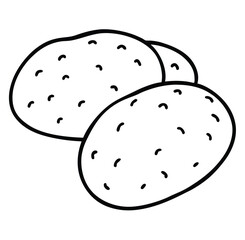 Potato vegetable food illustration vector sketch freehand outline hand drawn sketchy line art icon sign silhouette 