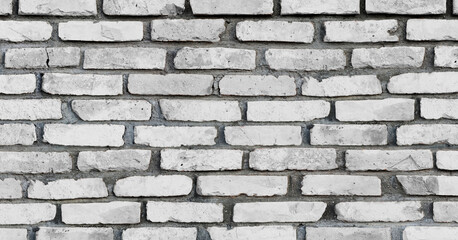 Vintage rustic white painted brick wall