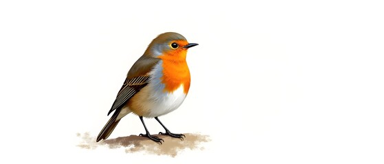 Fototapeta premium Detailed Robin Illustration on Textured Background