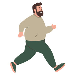 Man jogging illustration cartoon happy vector