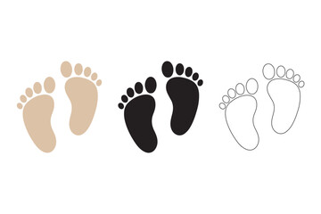Human footprint icon. Vector illustration.