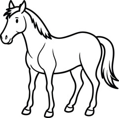 Obraz premium black horse vector illustration