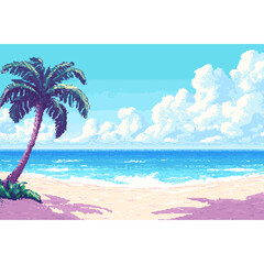 Obraz premium Beach illustration landscape tropical vector