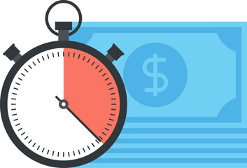 time is money flat web icon concept
