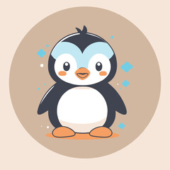 penguin cartoon illustration vector icon sticker