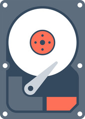 hard disk drive flat web icon concept