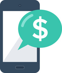 mobile banking flat web icon concept