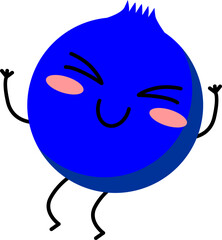 Happy Blueberry Cartoon Character – Cute and Cheerful Expression