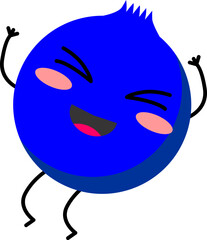 Happy Blueberry Cartoon Character – Cute and Cheerful Expression
