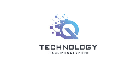 Letter Q logo design for technology