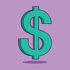 Colorful Dollar Sign: Eye-Catching Graphic Illustration for Finance