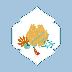 Ramadan Kareem and Ied Mubarak with islamic element decoration design in beautiful vintage frames.